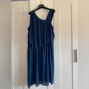 Chic One Shoulder Navy Dress
